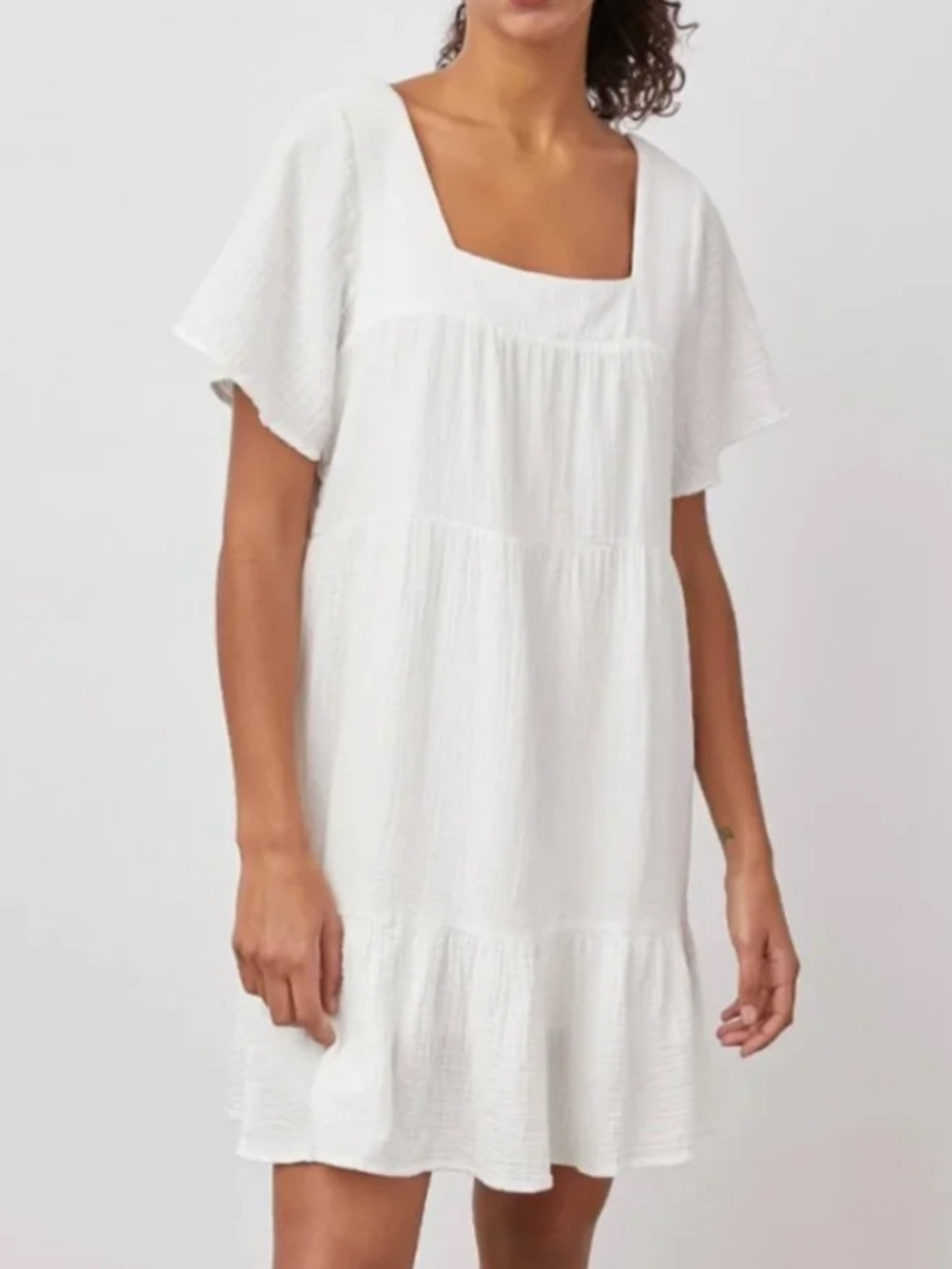 Rails Valentina Dress - White - Size L - 100% Cotton